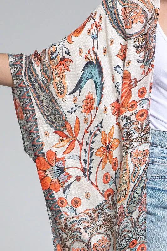 Alabaster Jacquard Kimono