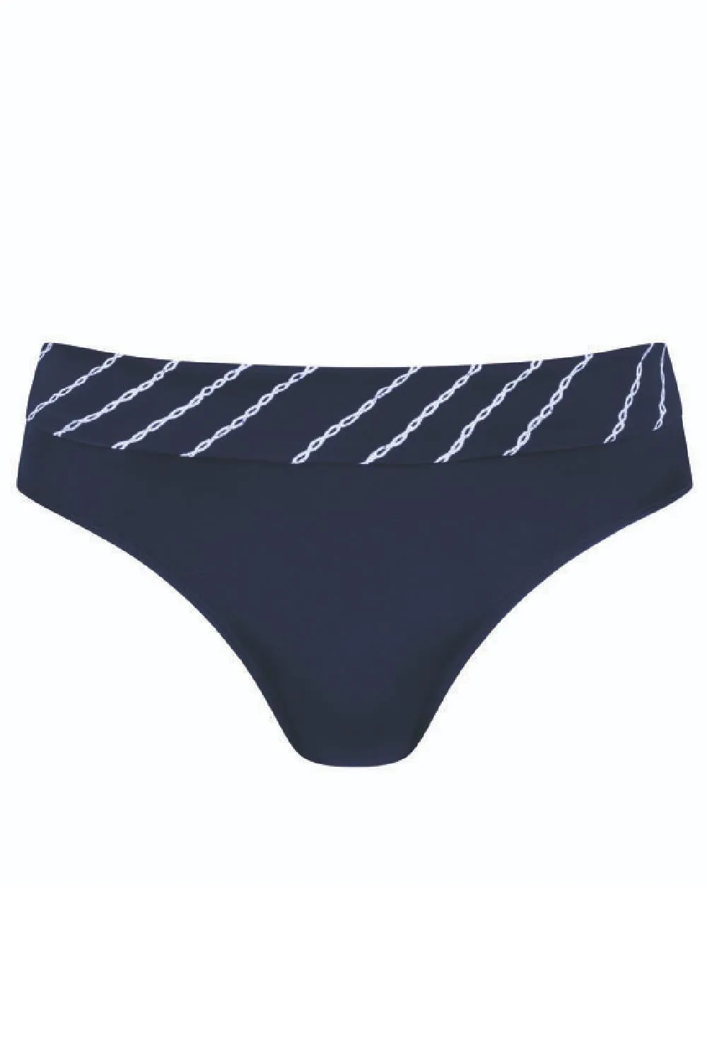 Amoena Timeless Chic High Waist Swim Brief, Navy/White (71540)