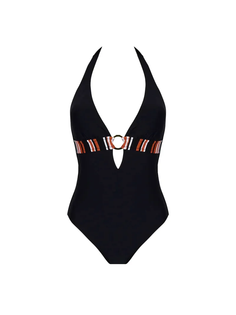 Antigel Swimwear by Lise Charmel - L Antigel Globe Wireless Swimsuit Auburn Rayé
