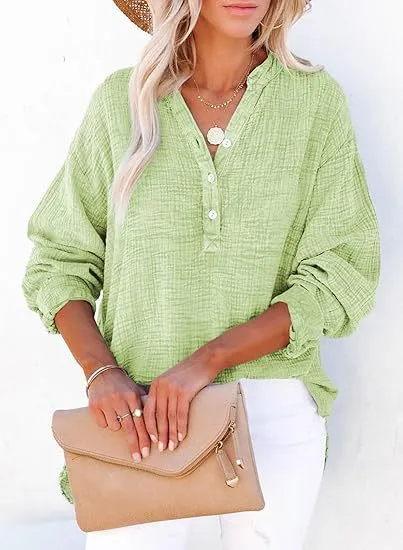 AYLA  Casual V-Neck Blouse