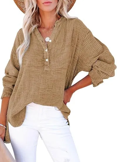 AYLA  Casual V-Neck Blouse