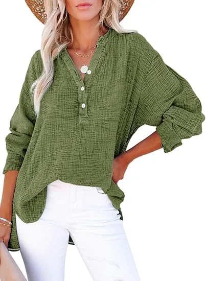 AYLA  Casual V-Neck Blouse