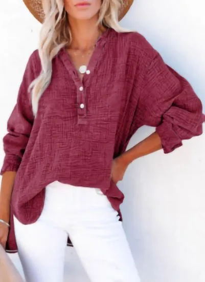 AYLA  Casual V-Neck Blouse
