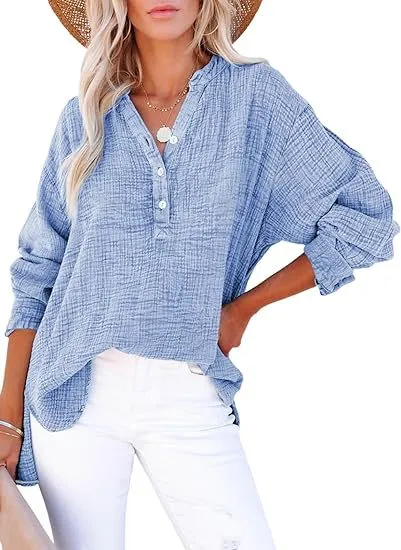 AYLA  Casual V-Neck Blouse