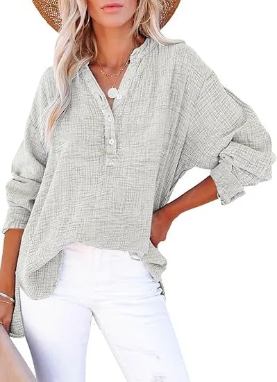 AYLA  Casual V-Neck Blouse