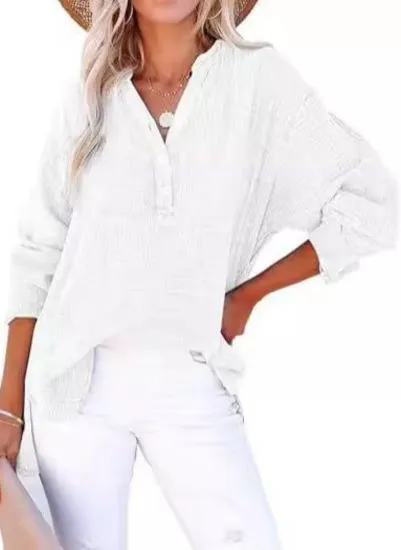 AYLA  Casual V-Neck Blouse