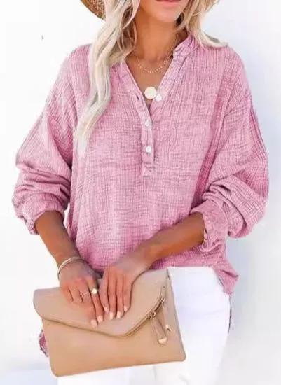 AYLA  Casual V-Neck Blouse