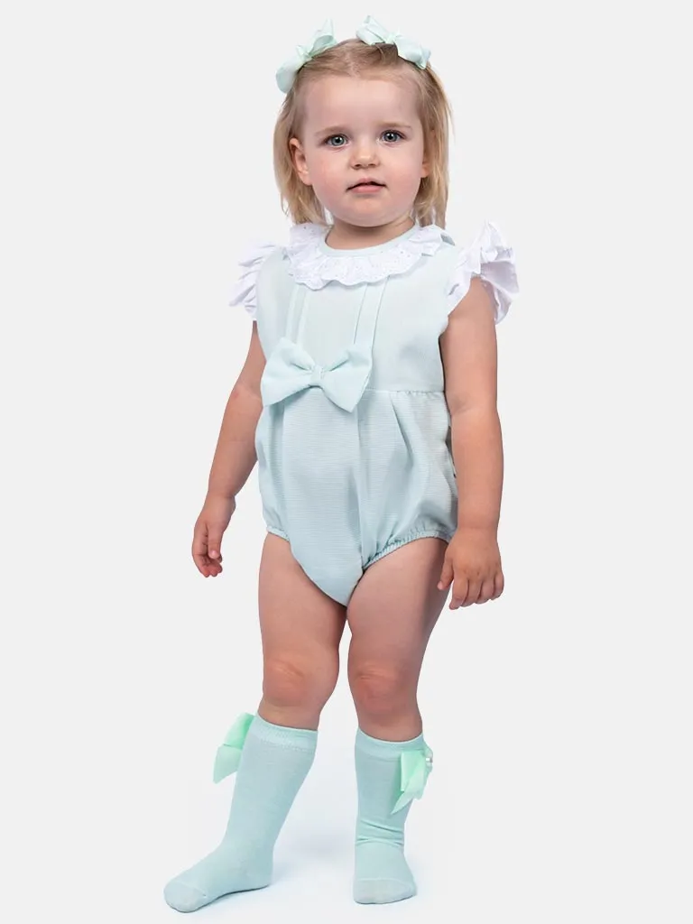 Baby Girl Eva Collection Spanish Romper-Mint Green