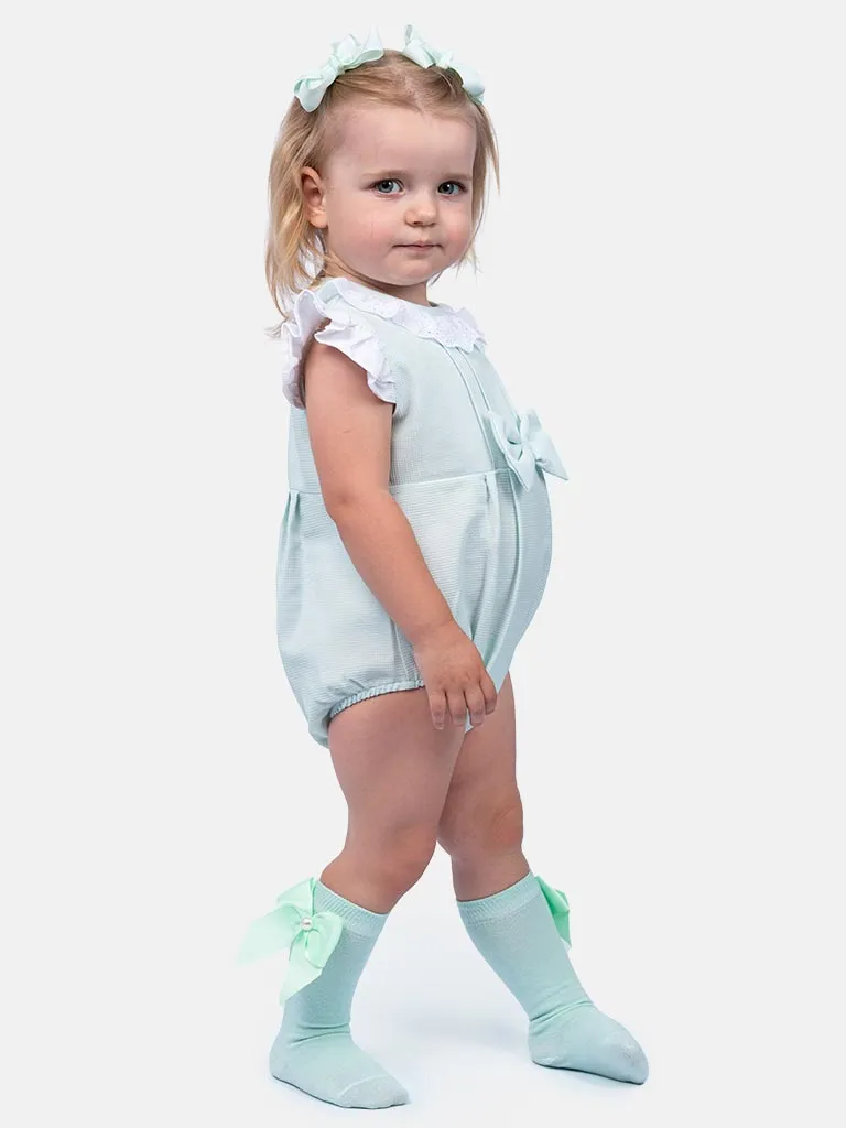 Baby Girl Eva Collection Spanish Romper-Mint Green