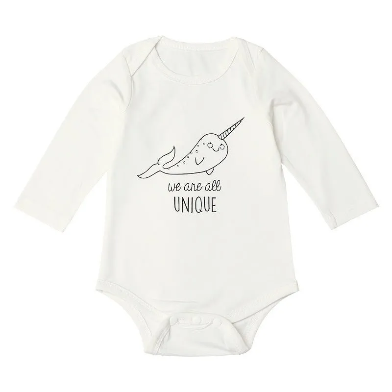Baby's Letter Print Long-sleeve Bodysuit Romper