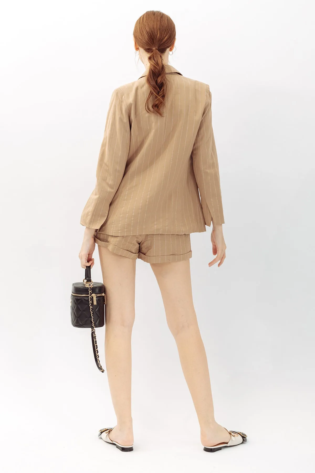 Betheny Pinstripe Blazer & Short Suit Set