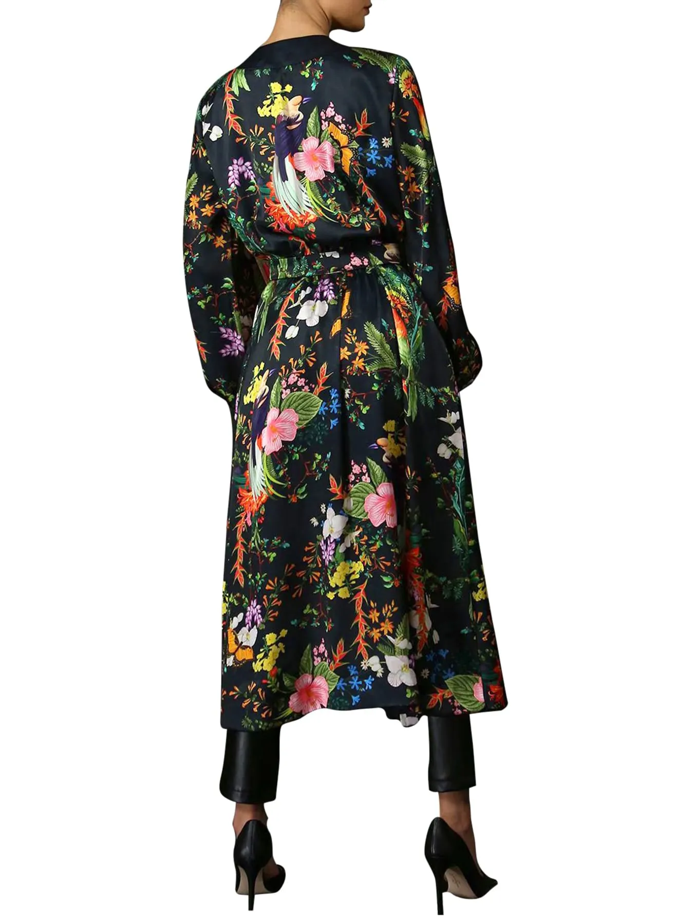 Black Silk Robe Womens
