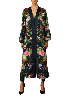 Black Silk Robe Womens