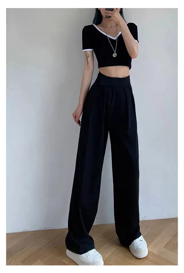 Brown Wide Leg Women Classic Suit Pants