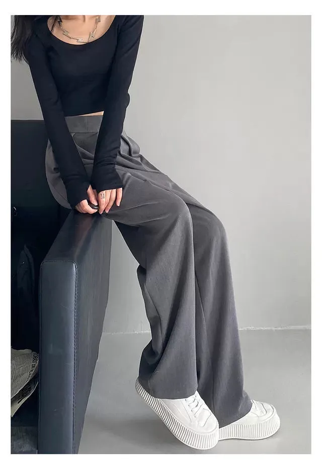 Brown Wide Leg Women Classic Suit Pants