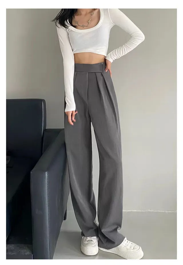 Brown Wide Leg Women Classic Suit Pants