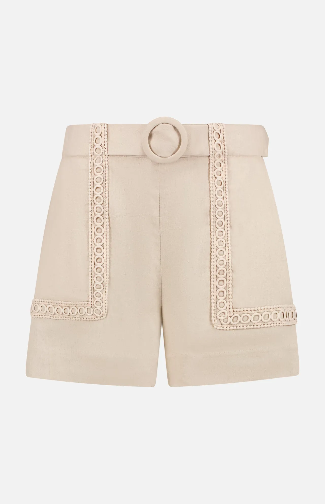 Candy Linen High-rise Crochet Short