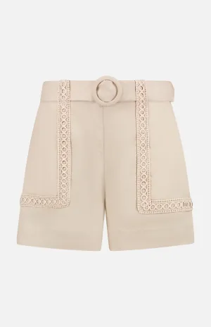 Candy Linen High-rise Crochet Short