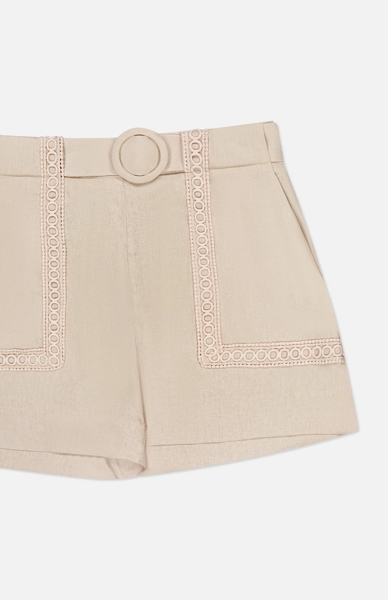 Candy Linen High-rise Crochet Short