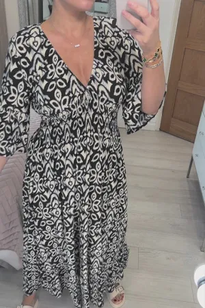 CELESTE - V-Neck Maxi Dress