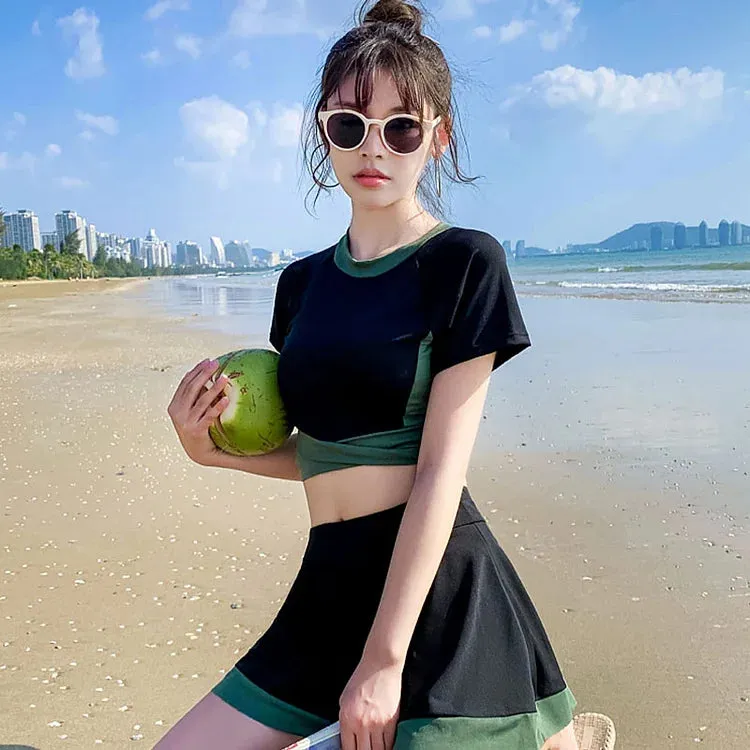 Chic High Waist Colorblock Swimwear