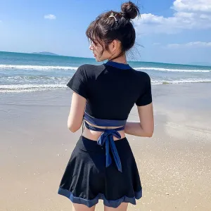 Chic High Waist Colorblock Swimwear