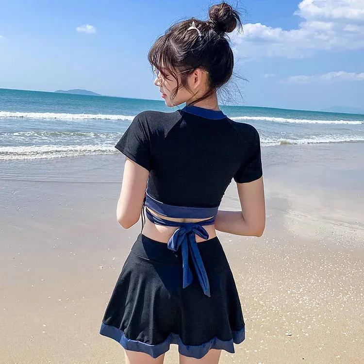 Chic High Waist Colorblock Swimwear