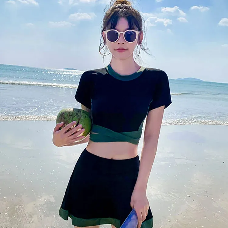 Chic High Waist Colorblock Swimwear