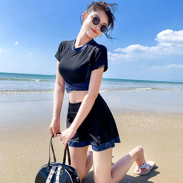 Chic High Waist Colorblock Swimwear