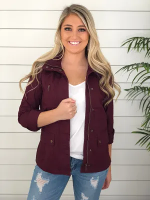 Cool Days Utility Jacket - Wine