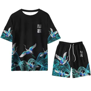 Dark Crane Shirt Pants Set (30% OFF)