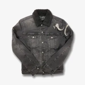 Dead Than Cool Snake Embroidery Denim Jacket