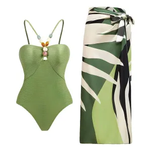 Dippin Beaded Bikini With Sarong Set