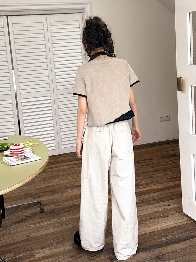 Drawstring Straight Loose Casual Cargo-Pants