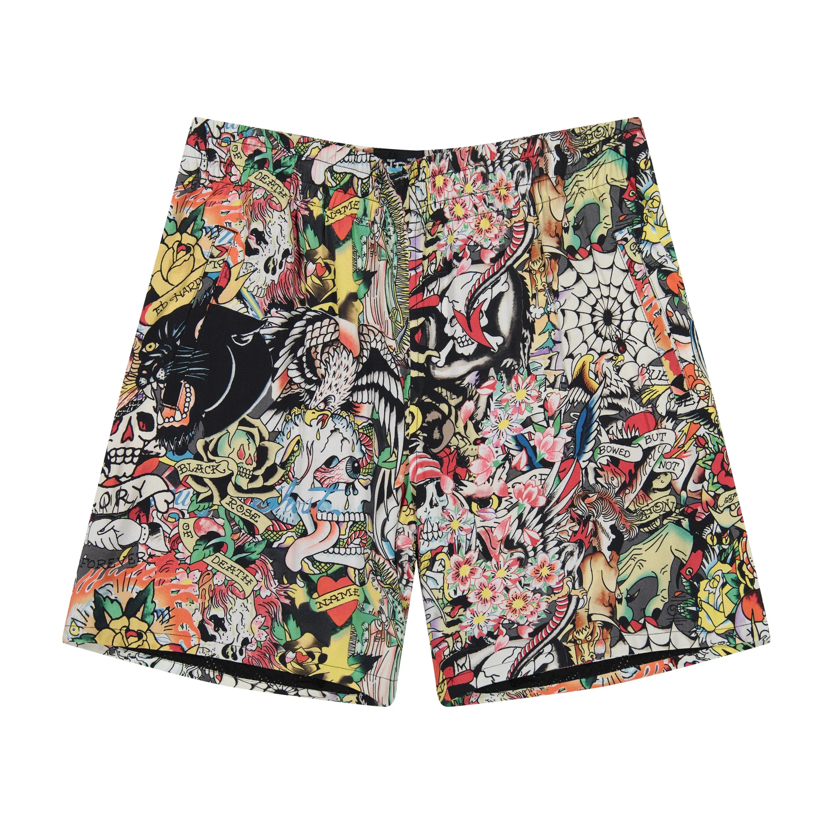Ed Hardy Tattoo Collage Print Shorts - Multi