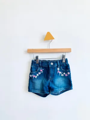 Embroidered Jean Shorts // 4Y