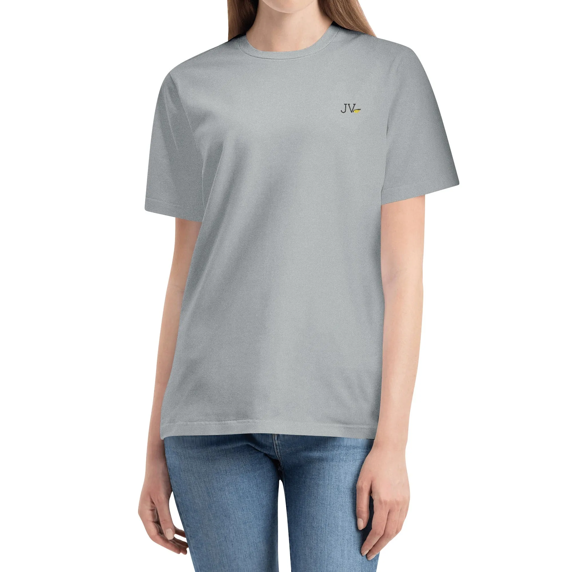 Embroidered Womens Cotton T shirt (Chest Design)
