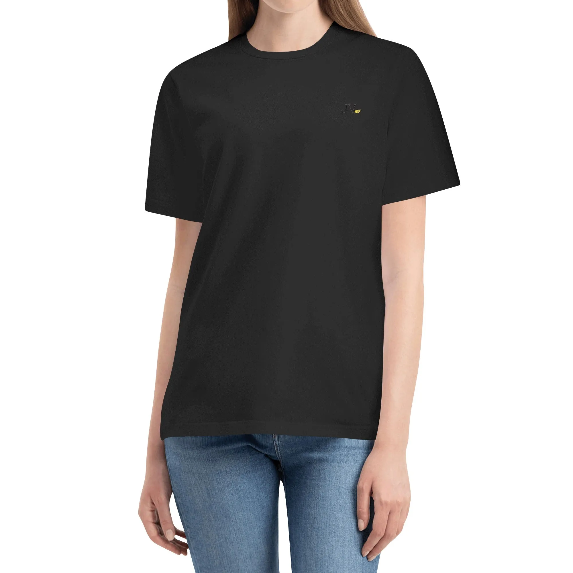 Embroidered Womens Cotton T shirt (Chest Design)
