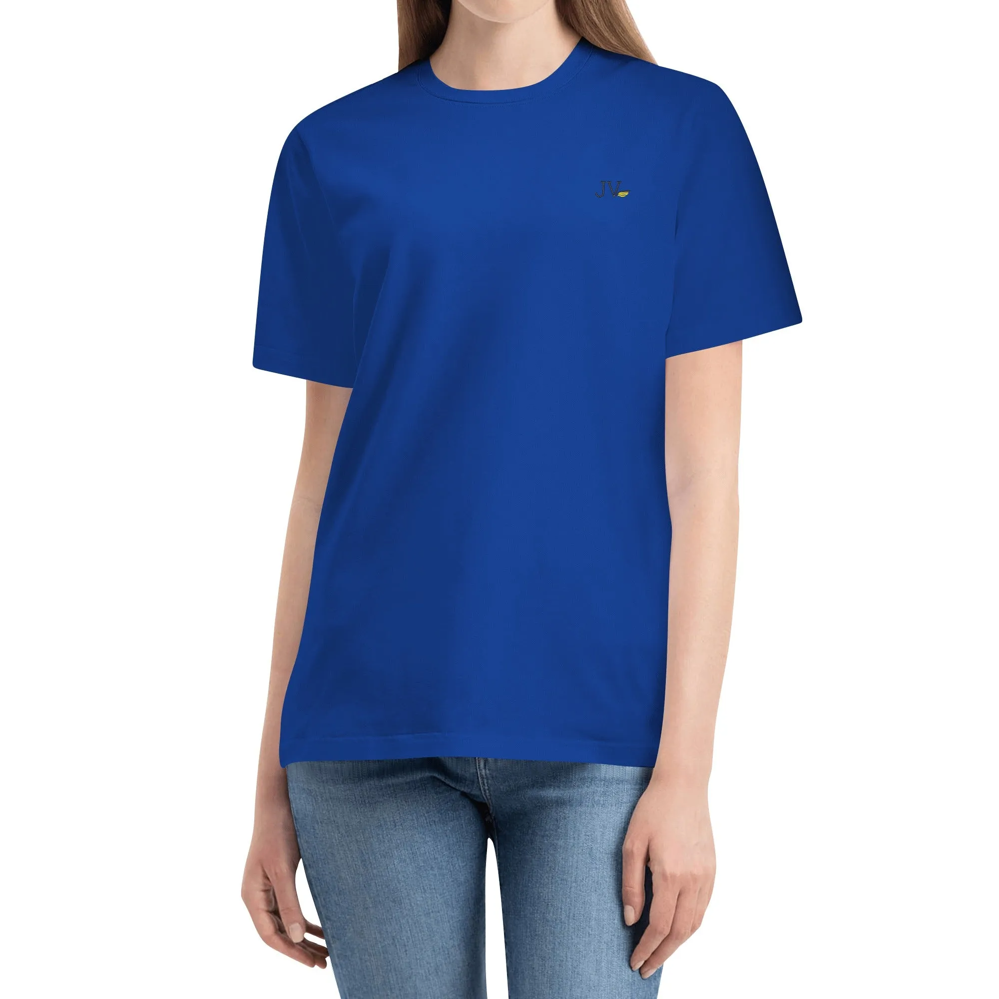 Embroidered Womens Cotton T shirt (Chest Design)