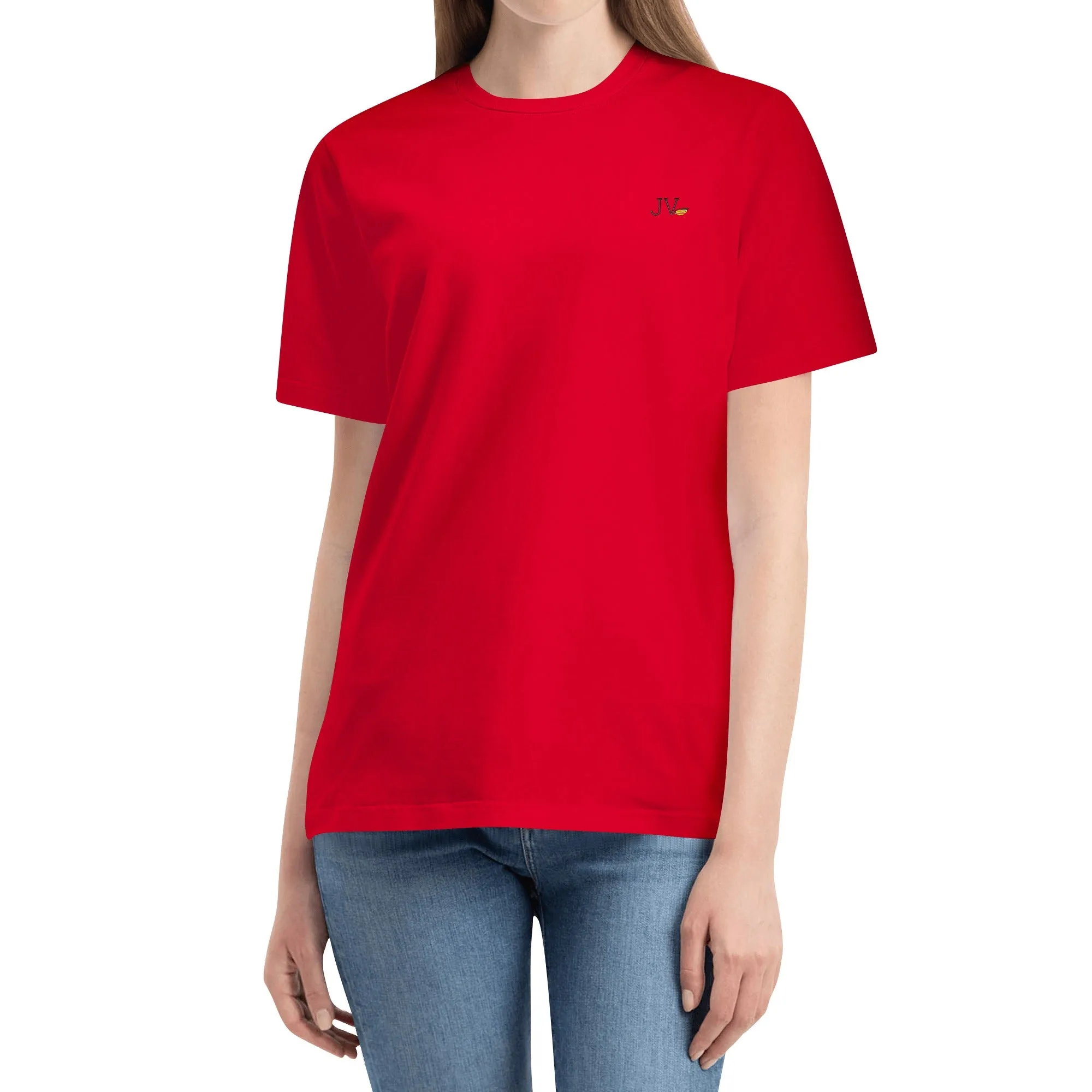 Embroidered Womens Cotton T shirt (Chest Design)