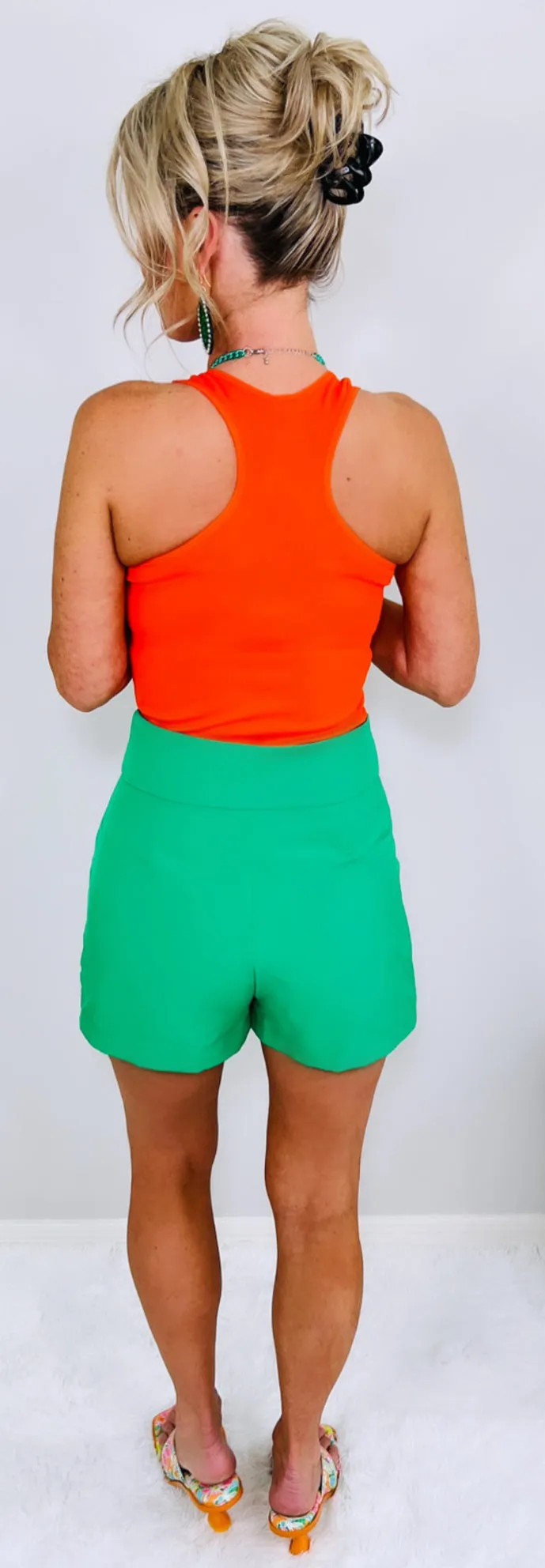 Everyday Basic Ribbed Racerback Tank - Orange