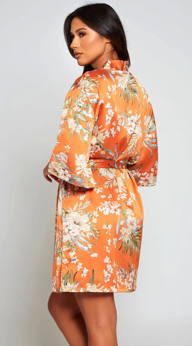 Full Bloom Satin Robe
