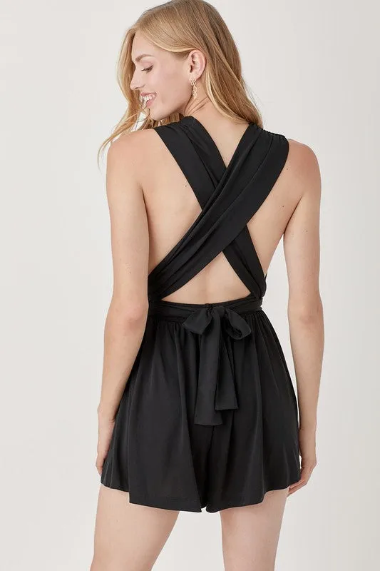Halter Neck Banded Knit Romper *Online Only*