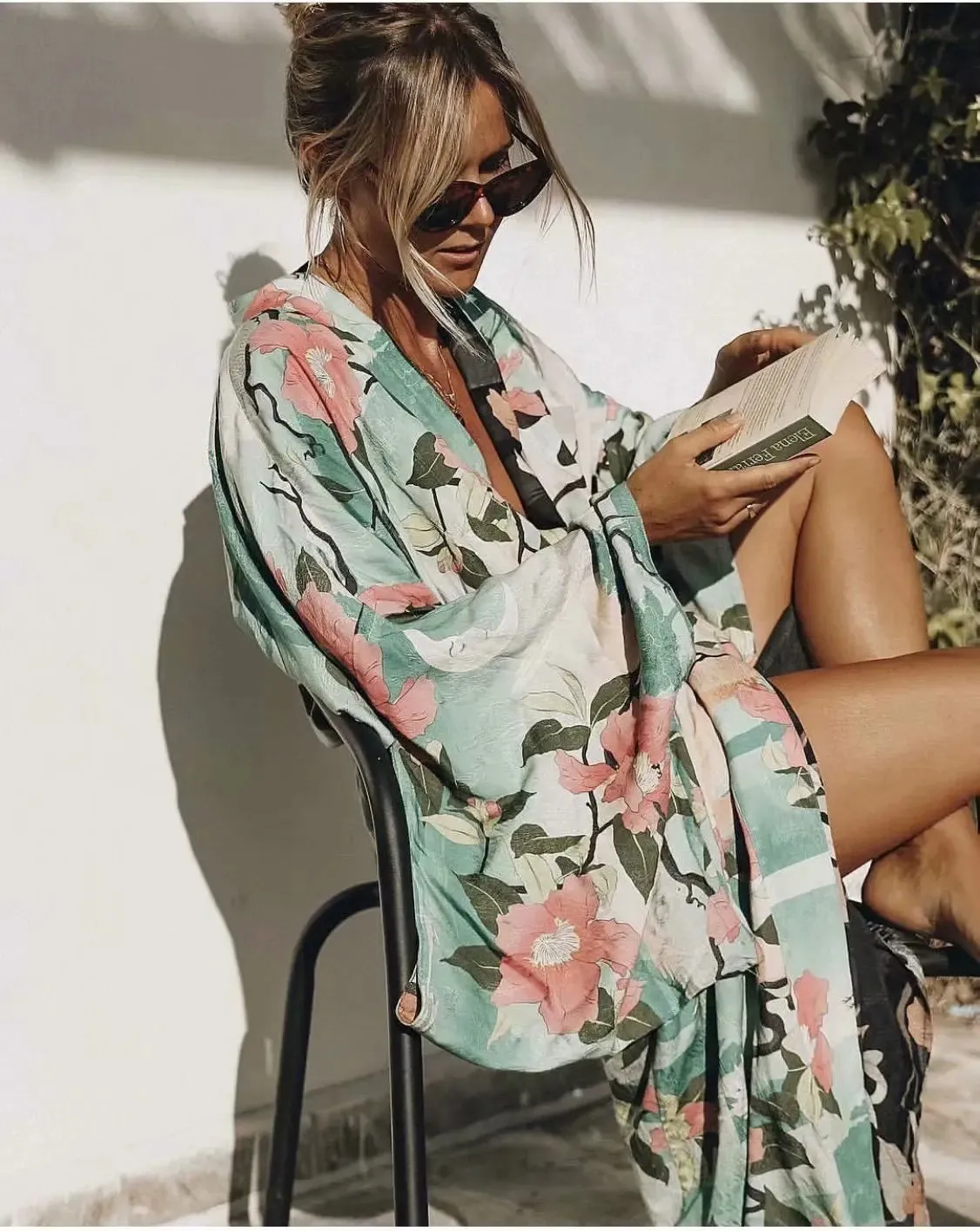 Here and Now Floral Print Bohemian Kimono