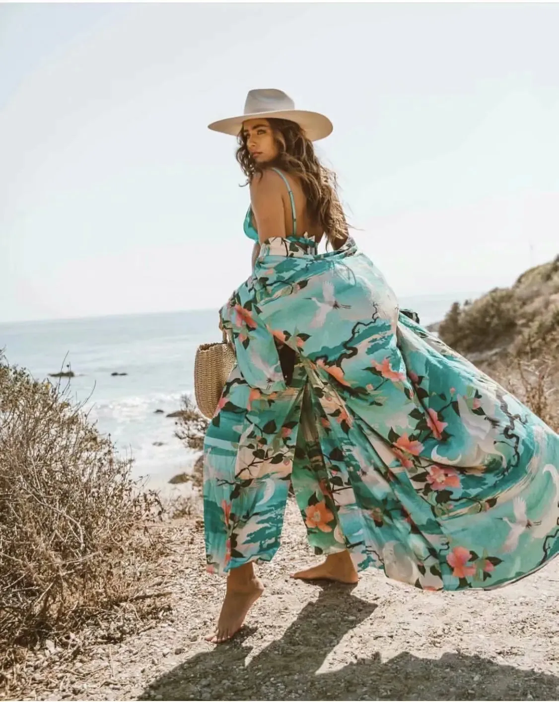 Here and Now Floral Print Bohemian Kimono