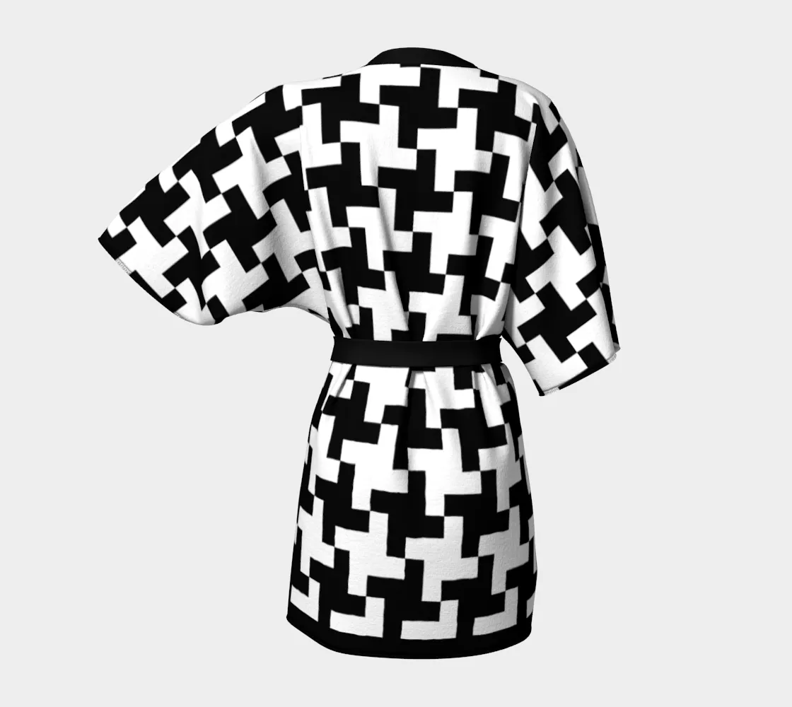 Houndstooth Kimono Robe