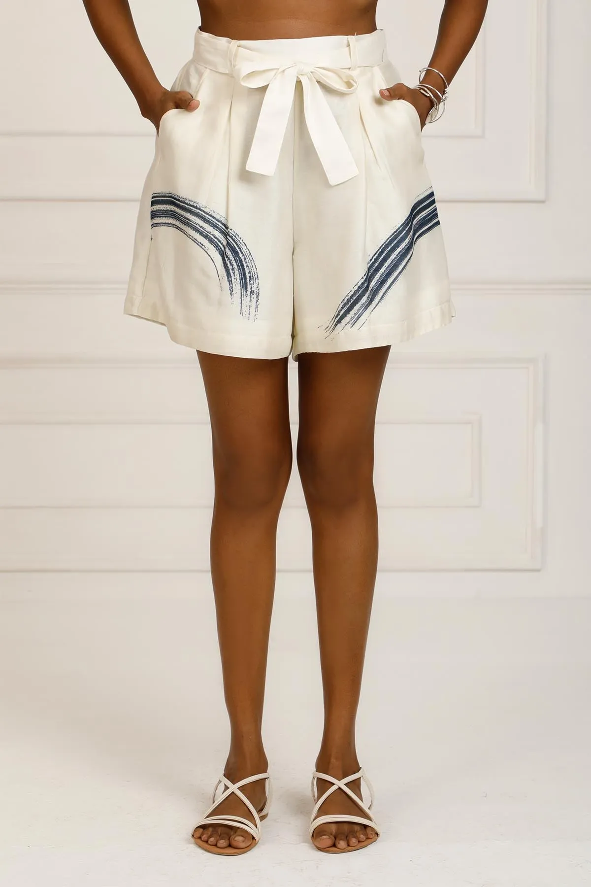 Indigo High Waist Shorts