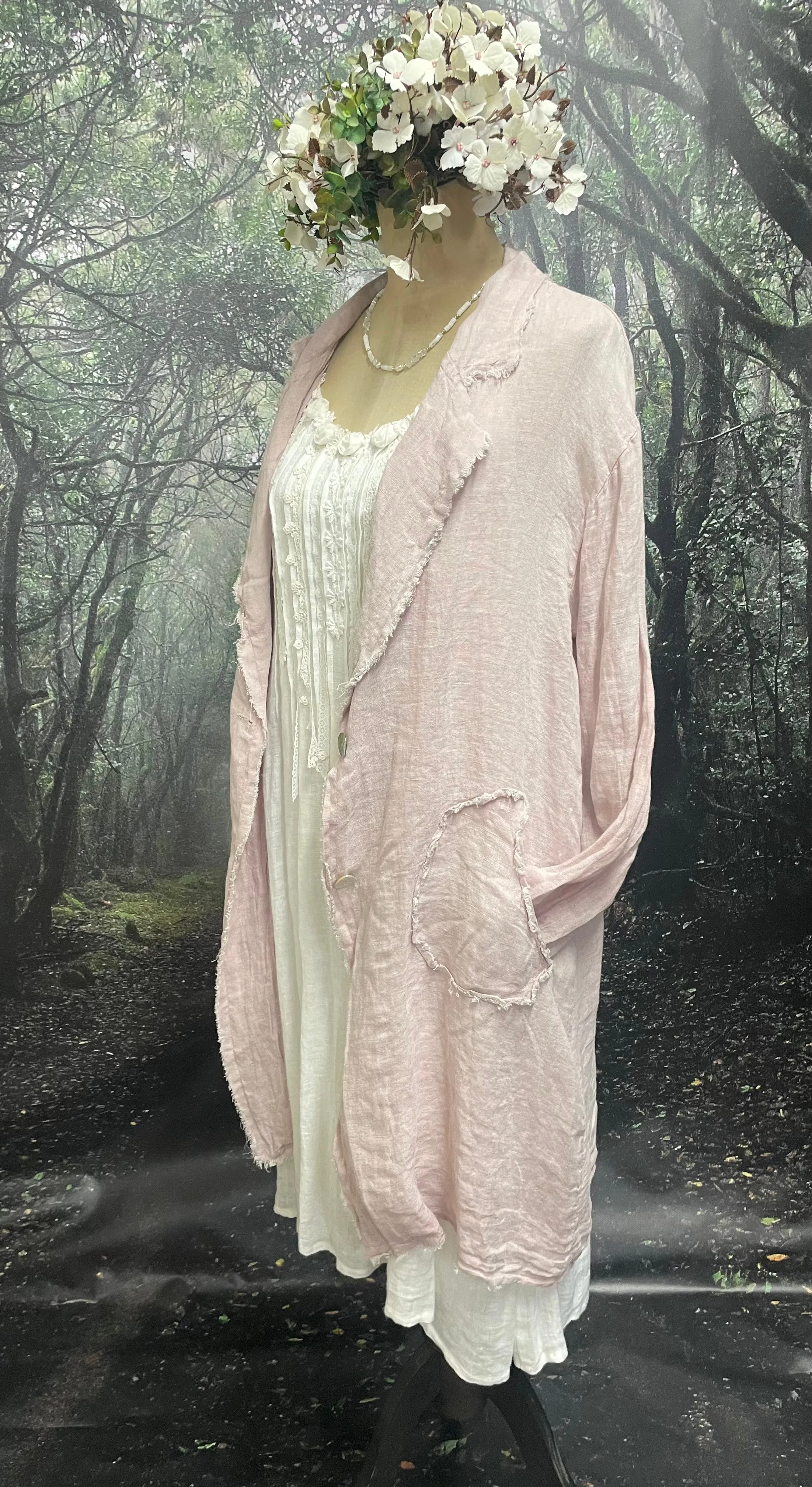 Italian linen rose pink jacket