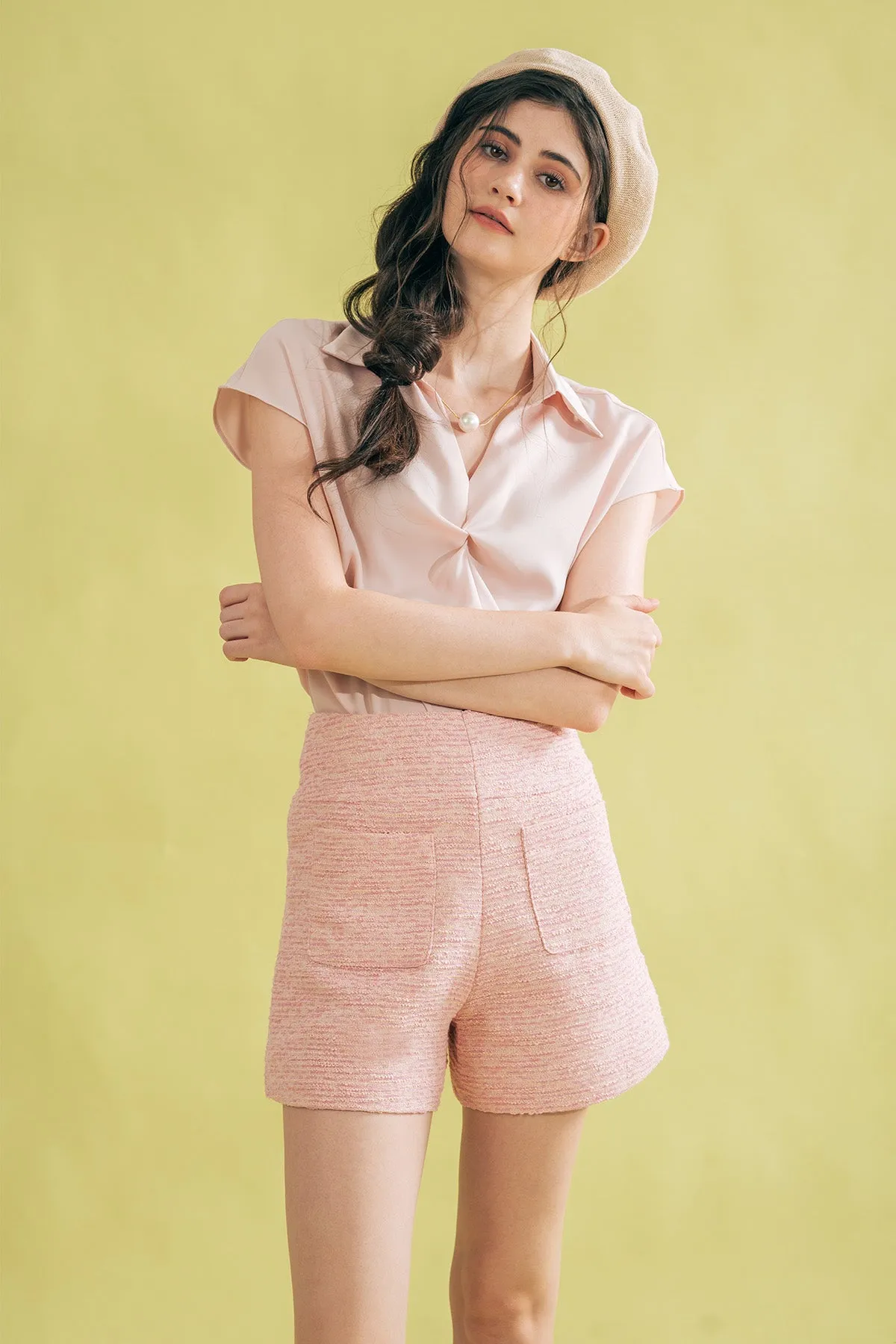 Ivealynn Tweed High Waisted Shorts
