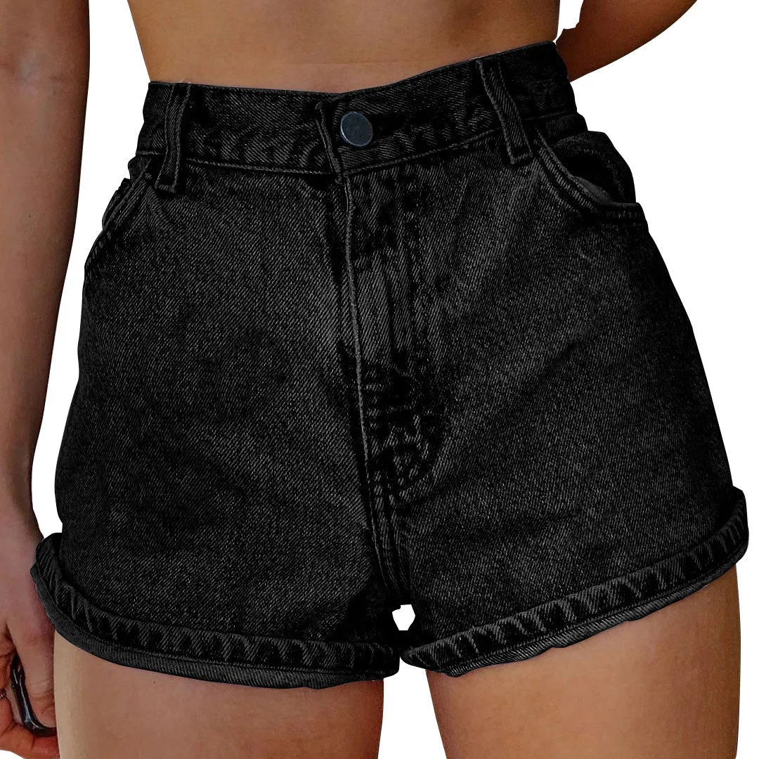 Ivyshape | Artistic Printed Denim Shorts for Women